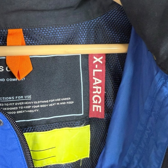 VINTAGE RARE 90s RL Polo Jeans Ripstop Nylon Hooded Vest Blue XL - Picture 7 of 10